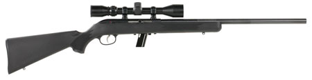 [062654451003] Savage Arms 45100 64 FVXP Full Size 22 LR 10+1 21" Matte Black Heavy Barrel, Matte Black Drilled  &  Tapped Carbon Steel Receiver, Matte Black Fixed Synthetic Stock, 3-9x40mm Duplex Scope, Right Hand