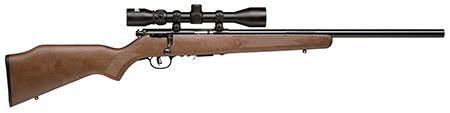 [062654962226] Savage Arms 96222 93R17 GVXP w/Optic Full Size 17 HMR 5+1 21" Matte Black Heavy Varmint Barrel, Matte Black Drilled  &  Tapped Carbon Steel Receiver, Fixed Satin Brown Wood Stock, 3-9x40mm Duplex Scope,