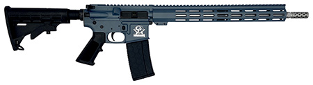 [702458690962] Great Lakes Firearms GL15223SSBLU AR-15  223 Wylde 30+1 16" Stainless Barrel, Blue Titanium Cerakote Receiver, Full Picatinny Rail,  Black Collapsible Stock, Polymer Grip