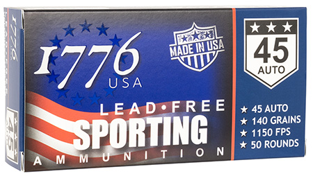 [855040006792] 1776 USA 1776045140 Lead Free Sporting 45ACP 140gr Lead Free Ball 50 Per Box/20 Case