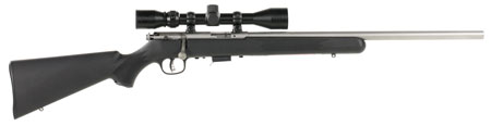 [062654952005] Savage Arms 95200 93 FVSS XP Full Size 22 WMR 5+1 21" Matte Stainless Heavy Barrel, Matte Drilled  &  Tapped Stainless Steel Receiver, Matte Black Fixed Synthetic Stock, 3-9x40mm Duplex, Right Hand