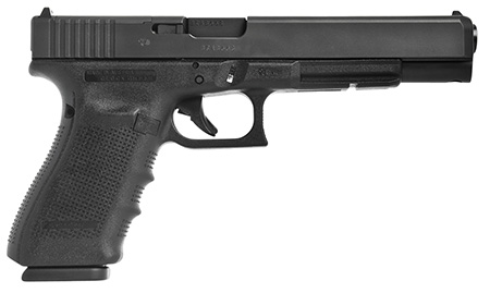 [764503051708] Glock UG4030101MOS G40 Gen4 Competition MOS 10mm Auto 10+1 6.02" Steel Barrel, Matte Black MOS Cut/Serrated Steel Slide, Black Polymer Frame w/Picatinny Rail, Black Interchangeable Backstrap Grip