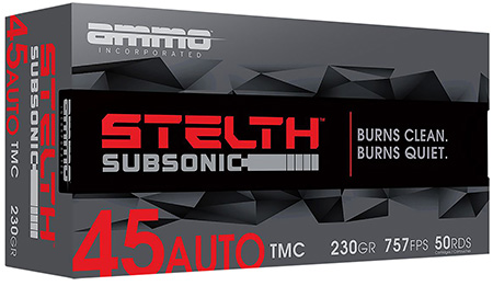 [818778020201] Ammo Inc 45230TMCSTL stelTH  45ACP 230gr Total Metal Case 50 Per Box/20 Case