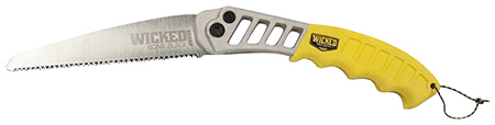 [854566003063] Wicked Tree Gear WTG007 Tough Utility  Folding Saw 7" High Carbon Steel Blade/Yellow Overmold Aluminum Handle