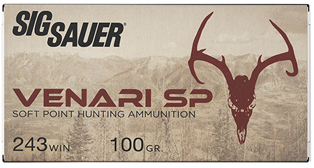 [798681670000] Sig Sauer V243SP10020 Venari  243Win 100gr Soft Point 20 Per Box/10 Case