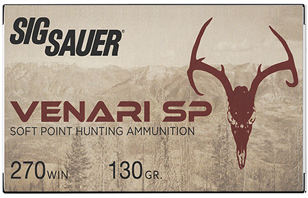 [798681670048] Sig Sauer V270SP13020 Venari  270Win 130gr Soft Point 20 Per Box/10 Case