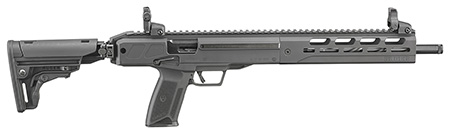 [736676193004] Ruger 19300 LC Carbine  5.7x28mm 16.25" Threaded Barrel 20+1, Black, Folding Stock, OEM Flip-Up Sights
