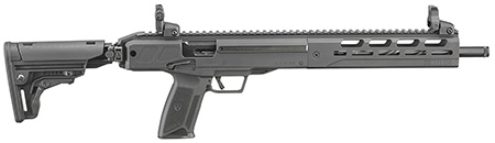 [736676193028] Ruger 19302 LC Carbine  5.7x28mm 10+1 16.25" Nitride Fluted Barrel, Black Hard Coat Anodized Finish, M-LOK Handguard, OEM Flip Up Sights, Synthetic Folding Adjustable Stock, Black Polymer Grip