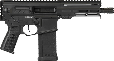 [810097507906] CMMG 54AA847AB Dissent  5.7x28mm 32+1 6.50", Black Cerakote Rec, OEM Grip, Picatinny Buffer Adapter, Zeroed Drop-In Single Stage Trigger