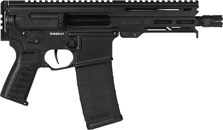 [810097507975] CMMG 55A938FAB Dissent  5.56x45mm NATO 30+1 6.50", Black Cerakote Rec, OEM Grip, Picatinny Buffer Adapter, Zeroed Drop-In Single Stage Trigger