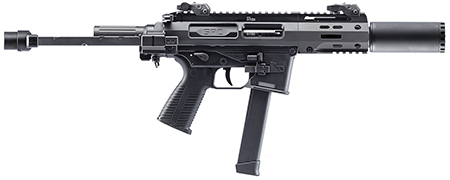 [840225709308] B & T Firearms 500003SDGTB SPC9 SD 9mm Luger 33+1 4.50" with RBS Suppressor, Black, Tele Brace Adapter, Polymer Grip (Glock Mag Compatible)