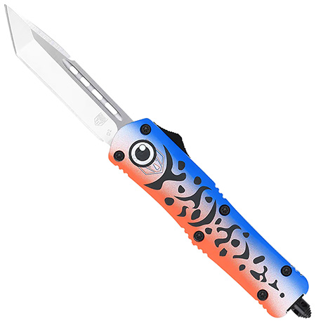 [099654041934] CobraTec Knives MFLBLUFS3TNS FS-3 Fishing Lure Medium 3" OTF Tanto Plain Satin D2 Steel Blade, 4.50" Blue Fishing Lure Aluminum Cerakoted Handle