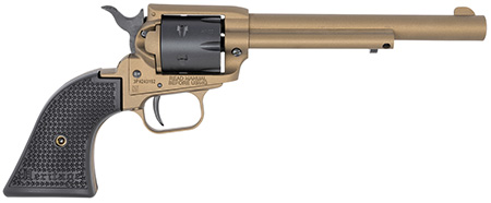 [727962707777] Heritage Mfg RR22A6 Rough Rider  22 LR 6 Shot, 6.50" Burnt Bronze Cerakote Steel Barrel, Black Satin Cylinder Burnt Bronze Cerakote Steel, Black Textured Polymer Grips