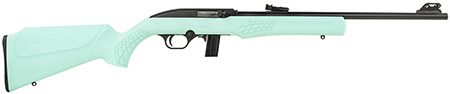 [754908212101] Rossi RS22L1811TL RS22  Full Size 22 LR 10+1 18" Matte Black Steel Barrel, Matte Black Grooved Aluminum Receiver, Teal Synthetic Fixed Stock