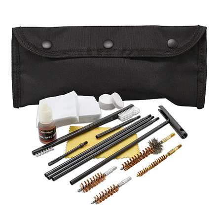 [026249000281] KleenBore POU301B All Caliber Cleaning Kit Handgun/Rifle Bronze/Nylon Bristles Nylon Case