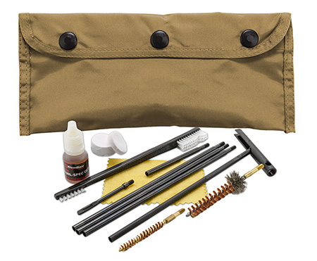 [026249003800] KleenBore POU302T Modular Cleaning Kit Coyote Tan Multi-Caliber Handgun/Rifle Bronze/Nylon Bristles Nylon Case