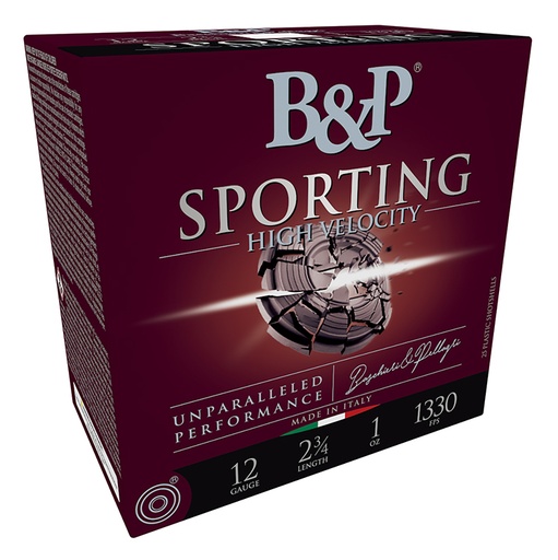 [878122004509] B & P Ammunition 12B1SCH8 Sporting Clay High Velocity 12Gauge 2.75" 1oz 8Shot 25 Per Box/10 Case