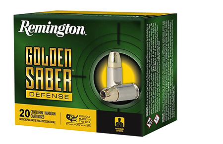 [047700660509] Remington Ammunition R21369 Golden Saber Defense 10mmAuto 180gr Brass Jacketed Hollow Point 20 Per Box/25 Case