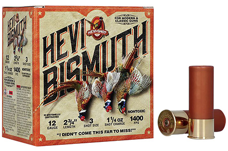 [604544686623] HEVI-Shot HS14713 HEVI-Bismuth Upland 12Gauge 2.75" 1 1/4oz Bismuth 3Shot 25 Per Box/10 Case