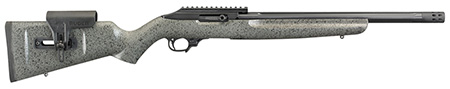 [736676311200] Ruger 31120 10/22 Competition 22 LR 10+1 16.12" Fluted Barrel, Black Rec, Adjustable Comb Black Speckled Gray Stock