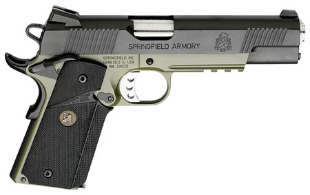 [706397919597] Springfield Armory PX9105MLCA18 1911 Loaded Operator *CA Compliant 45 ACP 5" 7+1 OD Green Armory Kote Black Armory Kote Carbon Steel Slide Black Wraparound Rubber Grip