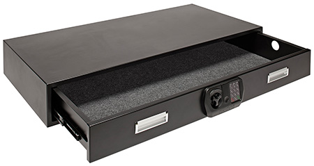 [851529004433] SnapSafe 75400 Specialty Safe Under Bed XXL Access Code/Key Entry Black 14 Gauge Steel
