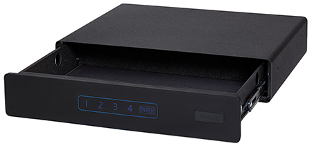 [842631100199] SnapSafe 75402 Specialty Safe Under Bed Medium Access Code/Key Entry Black 14 Gauge Steel