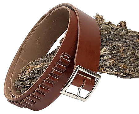 [021771047124] Hunter Company 0145L Cartridge Belt  Antique Brown Leather 45 Cal 25rd Ambidextrous