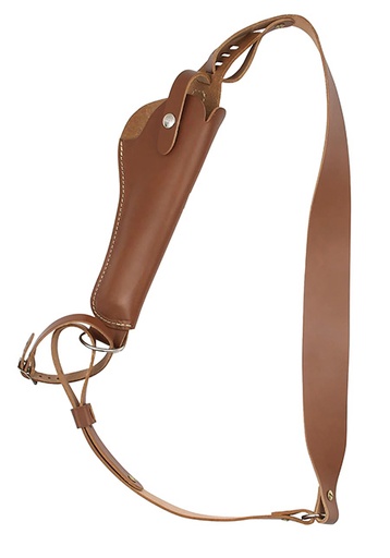 [021771683049] Hunter Company 068-300-4 Sportsman Bandolero  Shoulder Size 4 Chestnut Tan Leather Harness Fits DA Revolver Fits 5-6.50" Barrel Right Hand