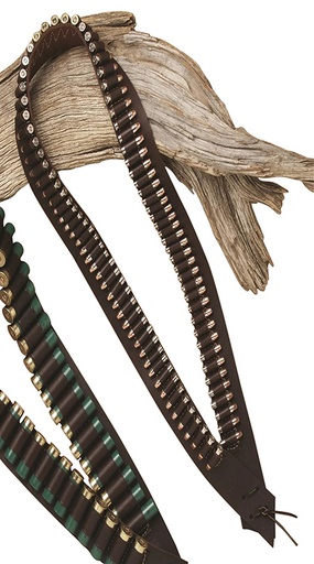 [021771745006] Hunter Company 0745 Western Bandolero  Antique Brown Leather 45 Colt 85rd