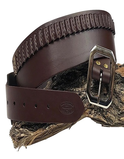 [021771993506] Hunter Company 345845 Cartridge Belt  Chestnut Tan Leather 45 Cal 25rd Ambidextrous