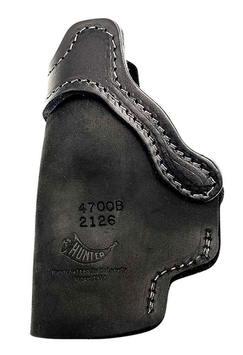 [021771047070] Hunter Company 4700 Universal  IWB Black Leather Belt Clip Fits Sm/Med Frame Right Hand