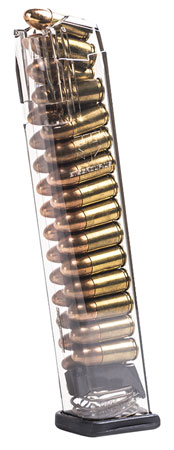 [854094005348] ETS Group GLK9170 Pistol Mags Competition Legal 27rd Extended 9mm Luger Compatible w/Glock 17/18/19/19X/26/34/45 Gen1-5 Clear Polymer