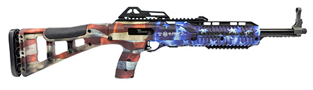[752334900401] Hi-Point 4595TSFLG 4595TS Carbine 45 ACP 17.50" 9+1, American Flag, Skeletonized Stock, Adjustable Sights