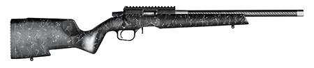 [696528095934] Christensen Arms 8011201400 Ranger  Full Size 17 HMR 9+1, 18" Black Carbon Fiber Threaded Barrel, Black Anodized Aluminum Receiver, Black w/Gray Webbing Fixed w/Aluminum Pillars Stock