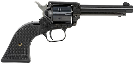 [727962708392] Heritage Mfg RR22B4PG Rough Rider  22 LR 6 Shot, 4.75" Black Steel Barrel, Black Cerakote Zinc Alloy Frame, Black Cerakote Cylinder, Black Polymer Grip, Hammer/Thumb Safety, Exposed Hammer