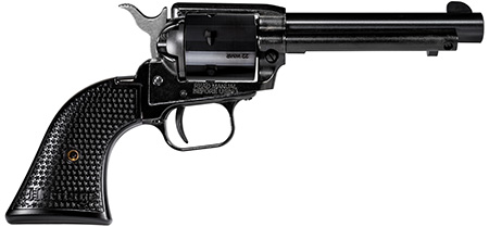 [727962708415] Heritage Mfg RR22MB4PG Rough Rider  22 LR/22 WMR 6 Shot, 4.75" Black Steel Barrel, Black Cerakote Zinc Alloy Frame, Black Cerakote Cylinder, Black Polymer Grip, Hammer/Thumb Safety, Exposed Hammer