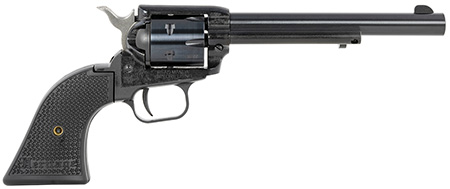 [727962708408] Heritage Mfg RR22MB6PG Rough Rider  22 LR/22 WMR 6 Shot, 6.50" Black Steel Barrel, Black Cerakote Zinc Alloy Frame, Black Cerakote Cylinder, Black Polymer Grip, Hammer/Thumb Safety, Exposed Hammer
