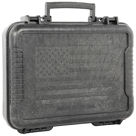 [617867133729] Outdoor Connection 10017 Molded Pistol Case  11" Long Black w/US Flag Polypropylene