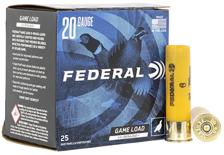[604544678208] Federal H2586 Game-Shok High Brass 20Gauge 3" 1 1/4oz 6Shot 25 Per Box/10 Case
