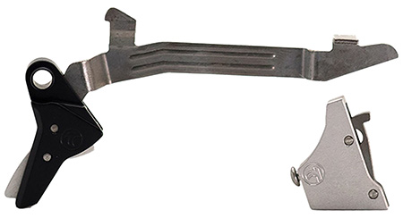 [081950613717] Timney Triggers ALPHAGLOCK34SILVR Alpha Competition 9mm Luger/40 S&W, Silver Straight Trigger, Compatible w/Glock Gen3-4