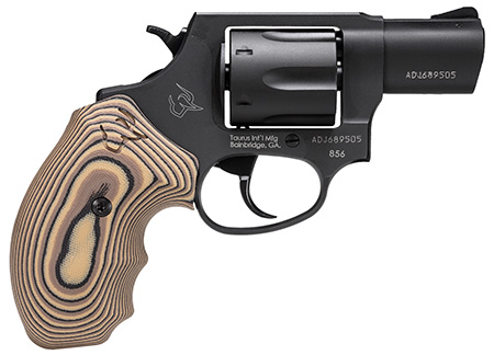 [725327939290] Taurus 2-85621VZ19 856  Small 38 Special 6 Shot 2" Matte Black Carbon Steel Barrel, Cylinder  &  Frame, Brown VZ Cyclone Grip, Transfer Bar Safety, Exposed Hammer