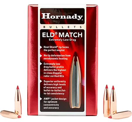 [090255225617] Hornady 2561 ELD Match  25 Cal .257 134 gr Extremely Low Drag Match 100 Per Box/ 15 Case