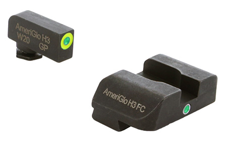 [644406905301] AmeriGlo GL301 i-Dot Sight  Set for Glock  Green Tritium LumiGreen Outline Front Sight-Green Tritium Rear Sight