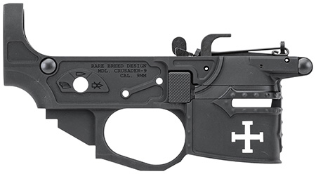 [810083267821] Spikes Tactical STLB960 Rare Breed Crusader  9mm Luger, Black Anodized Aluminum for AR-Platform
