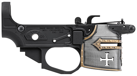 [810083267814] Spikes Tactical STLB960PCH Rare Breed Crusader  9mm Luger, Black Anodized Aluminum  with Painted Front for AR-Platform