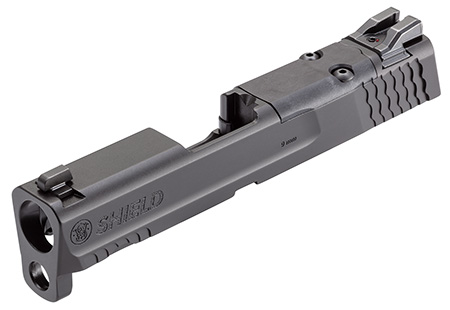 [022188892802] Smith  &  Wesson 3015613 Slide Assembly Shield Fits S&W Shield/Shield Plus Optic Ready 9mm Luger Black Armornite Stainless Steel 3-Dot White Sights
