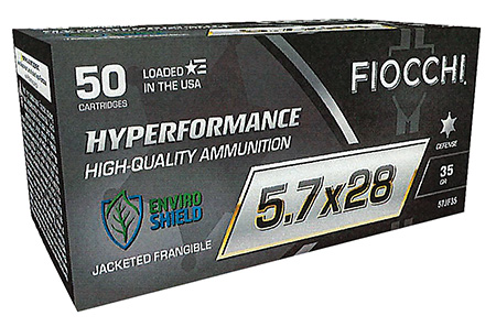 [762344713137] Fiocchi 57JF35 Hyperformance  5.7x28mm 35gr Jacketed Frangeable 50 Per Box/10 Case