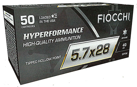 [762344712277] Fiocchi 57PT40 Hyperformance  5.7x28mm 40gr Tipped Hollow Point 50 Per Box/10 Case