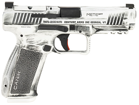 [787450850255] Canik HG5636ADN Mete SFT 9mm Luger 18+1(2) 4.46" Barrel, Serrated Optic Cut Slide, Polymer Frame w/Picatinny Accessory Rail  &  Beavertail, Speed loader and IWB/OWB Holster.